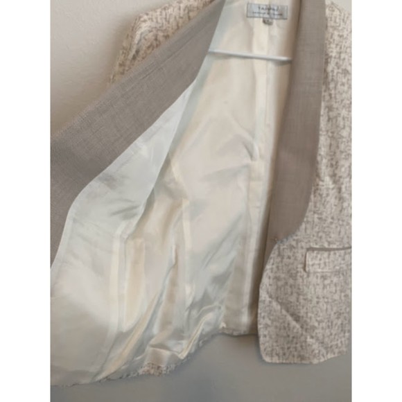 Tahari by Arthur Levine Linen Women's Cream Blazer Collared 8 - Picture 4 of 9